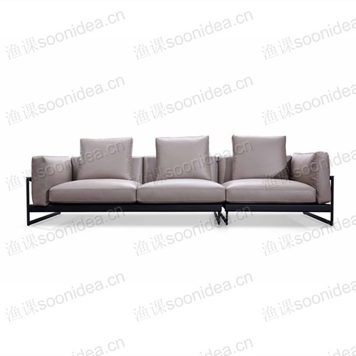 Sectional Sofa with Outer Metal Frame