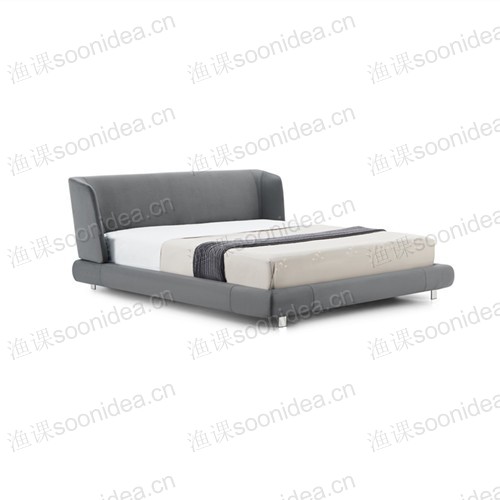 Hot Sale Light Grey Fabric Bed
