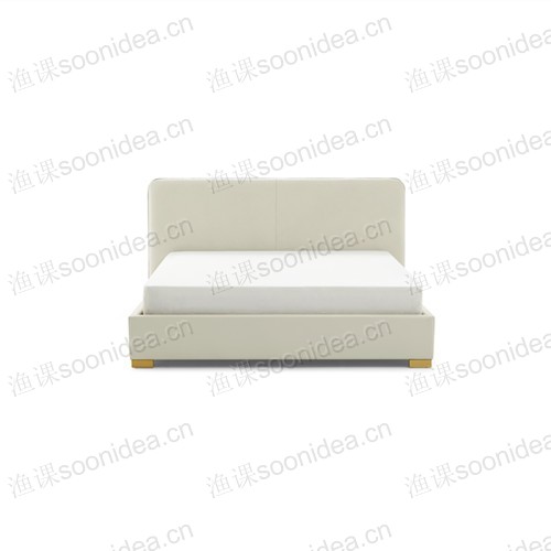 Minimalist Design Upholstered Leather Bed