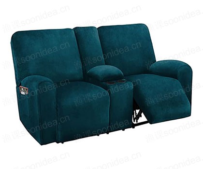Coral velvet sofa