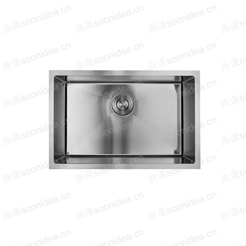 Undermount Sink Single Bowl Kitchen Sink Stainless Steel with Siphon Drainer Rack Kitchen 