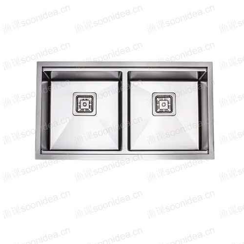 Handmade Brushed Stainless Steel Farmhouse Kitchen Sink Kitchen Sink Double Bowl