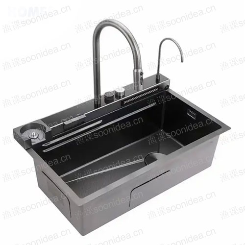 Nano Kitchen Sink 304 Stainless Steel Waterfall Sink Workstation Kitchen with Multifunctional 
