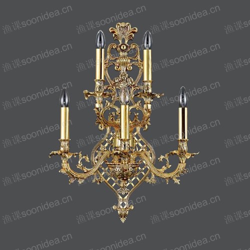Vintage handmade carved candle holder decorative wall lamp