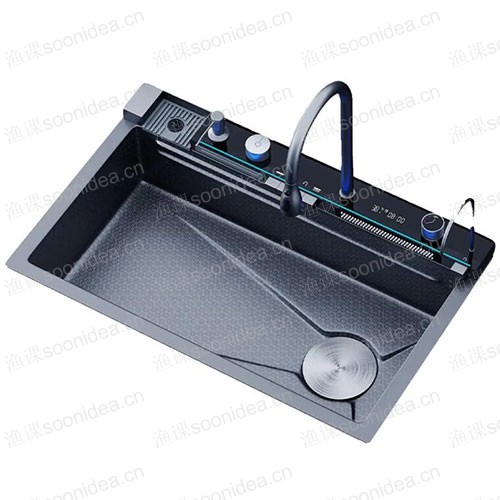 Modern black stainless steel kitchen sink