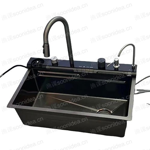 Digital display stainless steel kitchen sink
