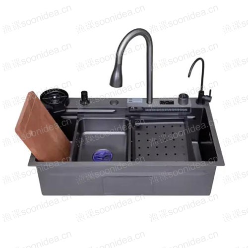 Waterfall style kitchen sink