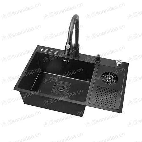 Sink with cup washer and knife holder