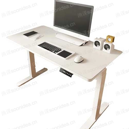 White height adjustable electric sitting table