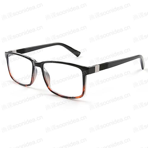 Small square gray plastic optical eyeglass frame