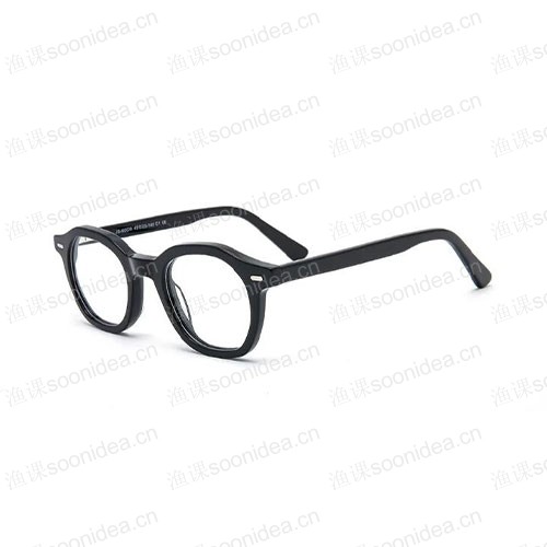 Retro round acetate eyeglass frame