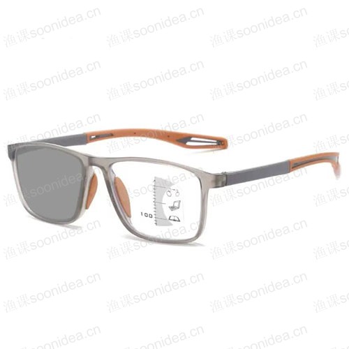 Orange fashionable rectangular anti blue light glasses
