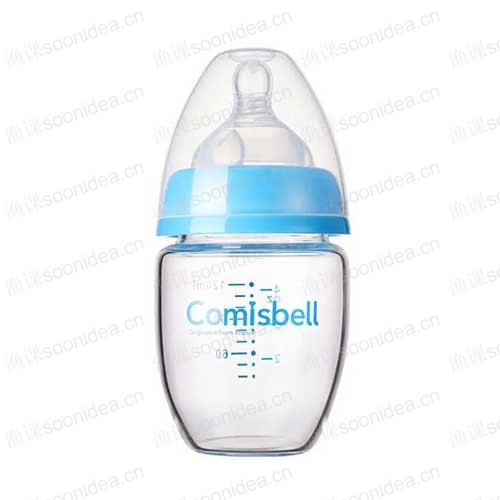 Food grade plastic baby bottle with handle
