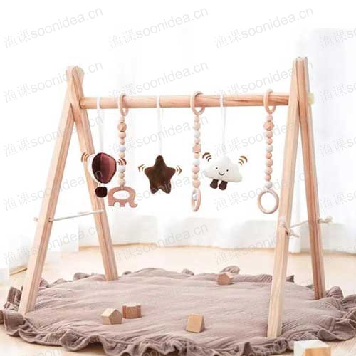 Baby activity foldable wooden game gym for young children
