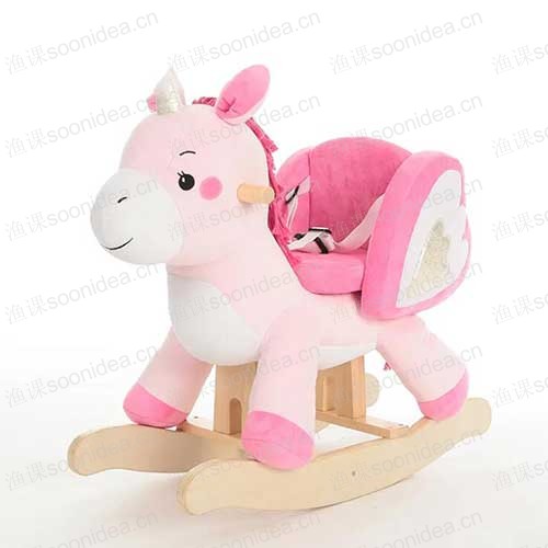 Children wooden baby rocking horse
