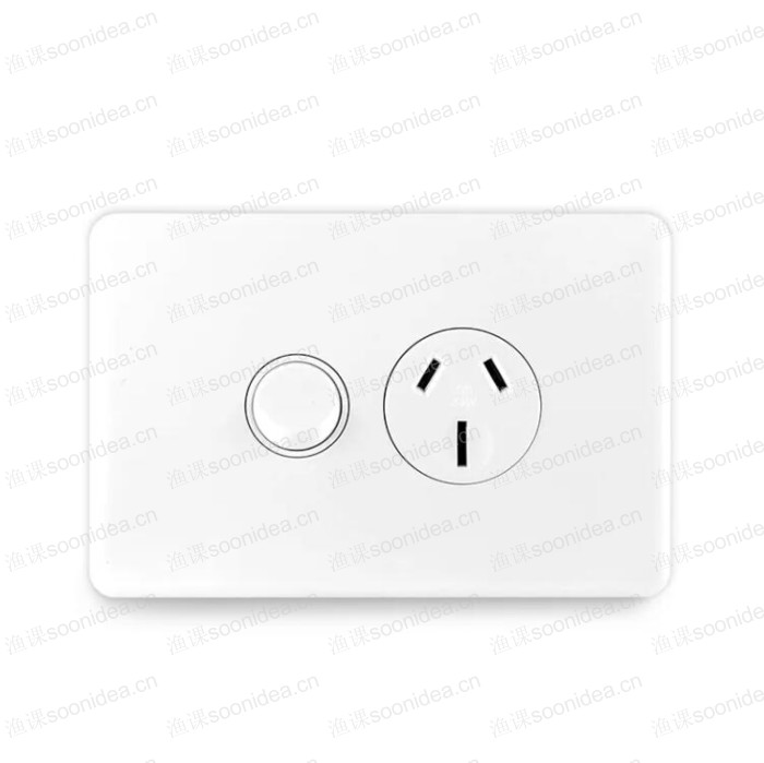 Single power household wall socket