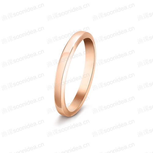 Rose gold-plated plain ring