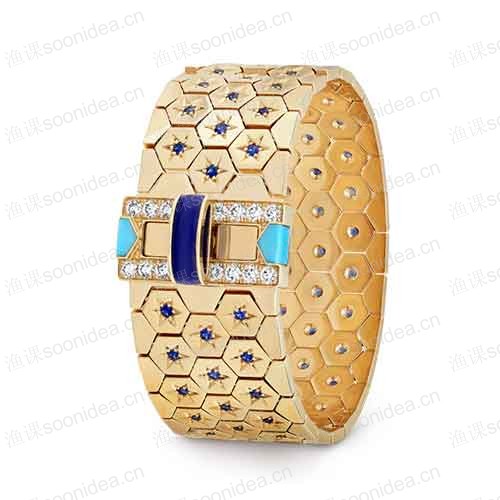 Articulated 18K gold satin ribbon